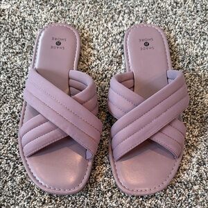 Shade & Shore Women's Lavender Crisscross Slide Sandals